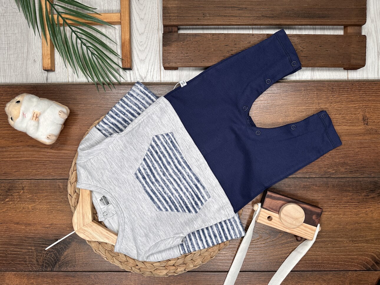 Pamuklu Kanguru Cepli Çıt çıt Detaylı Erkek Bebek Tulum