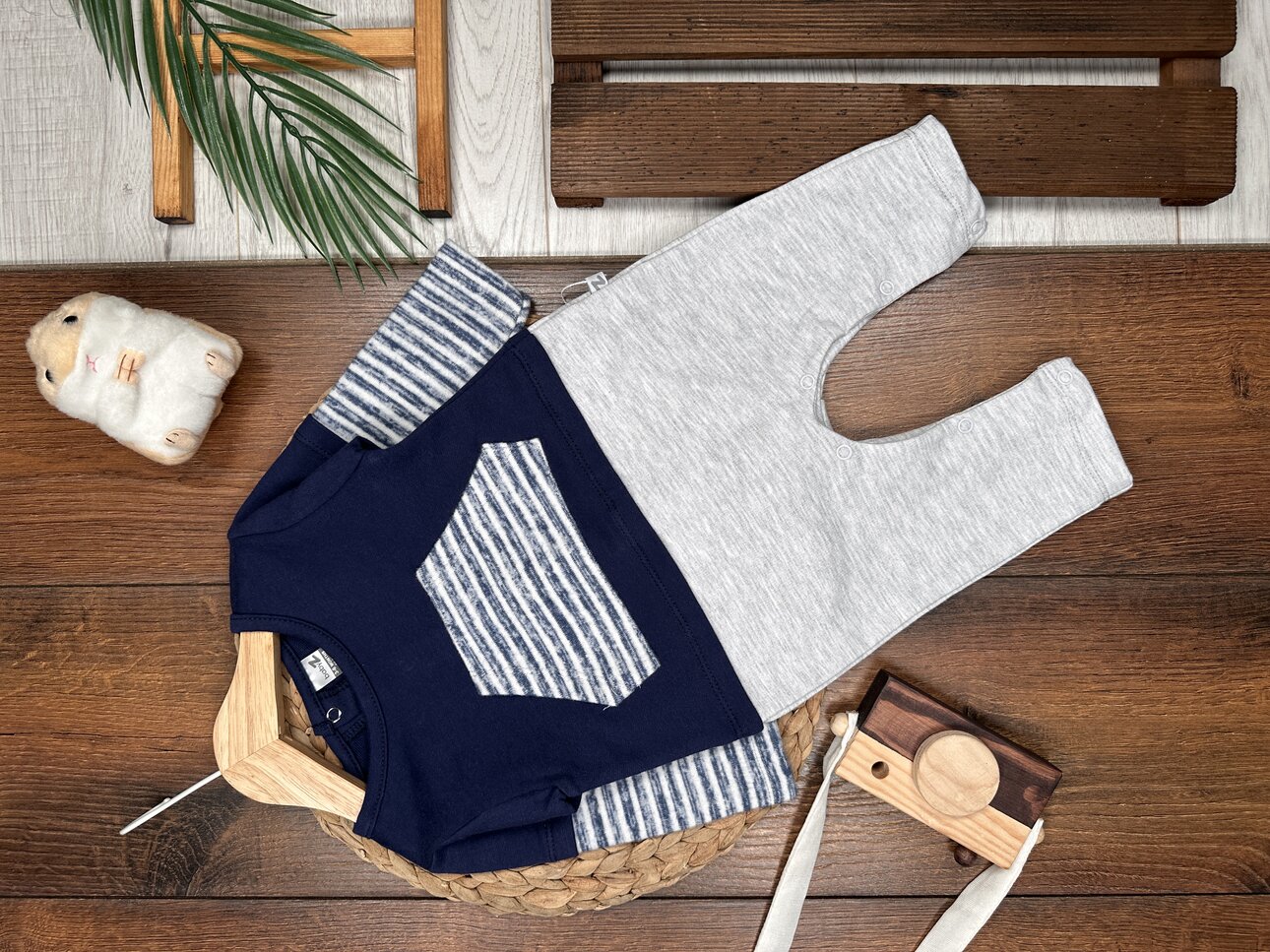 Pamuklu Kanguru Cepli Çıt çıt Detaylı Erkek Bebek Tulum