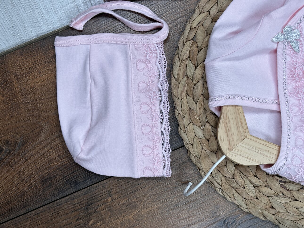 Pamuklu Dantel Detaylı 5li  Kız Bebek Hastane Çıkışı