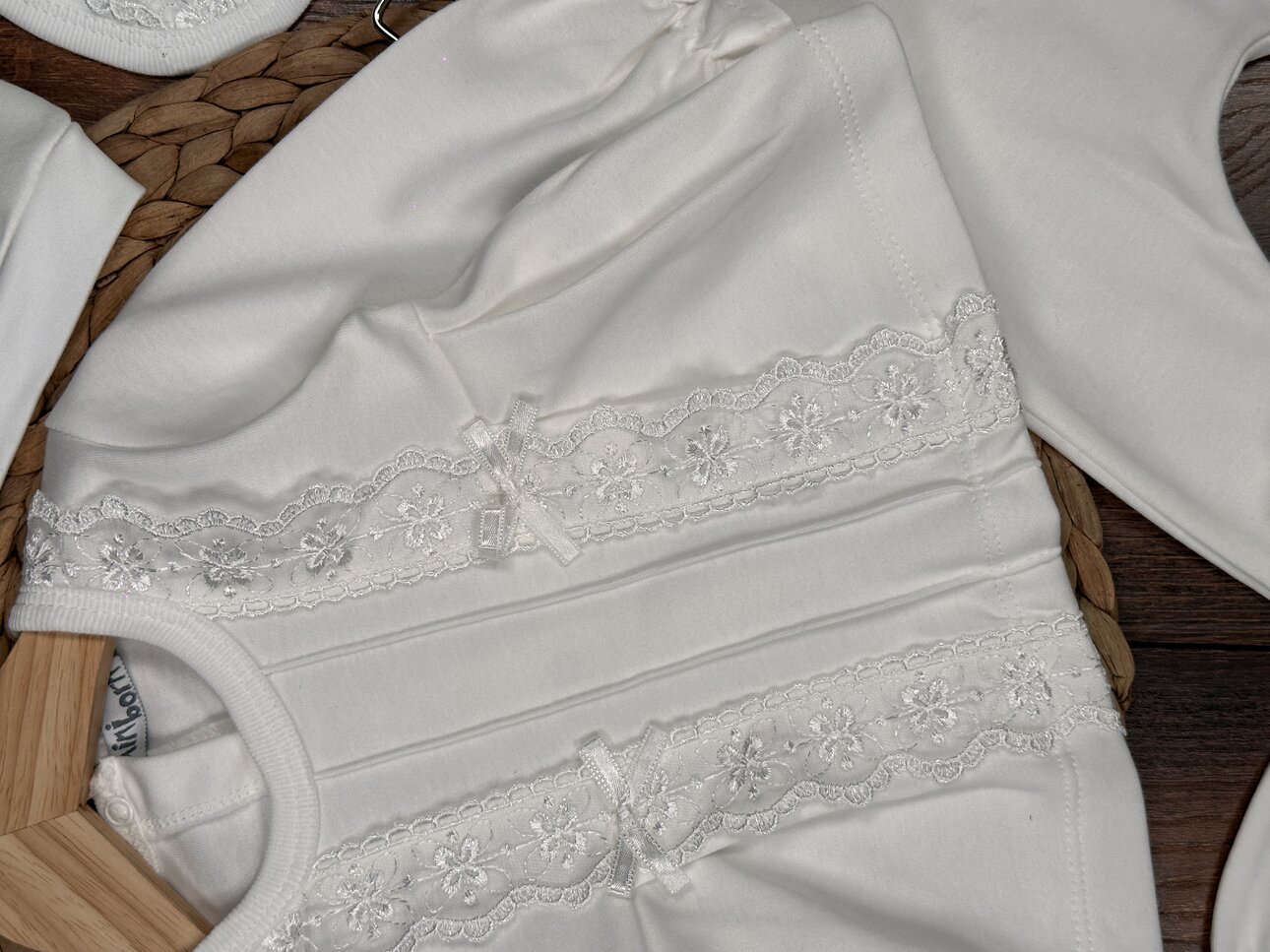 Pamuklu Dantel Detaylı 5li  Kız Bebek Hastane Çıkışı