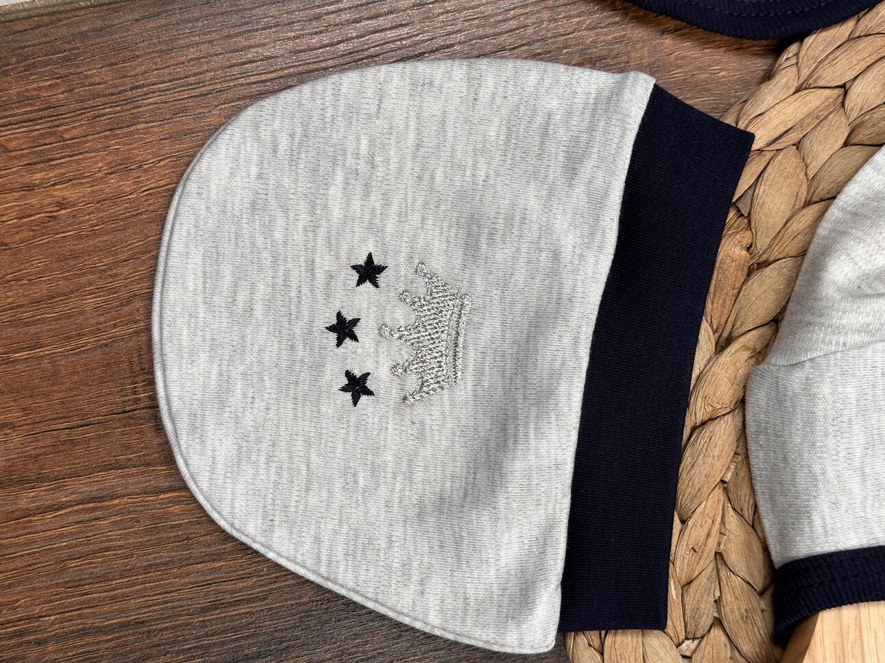 Pamuklu Taç Desenli 5li Erkek Bebek Takım