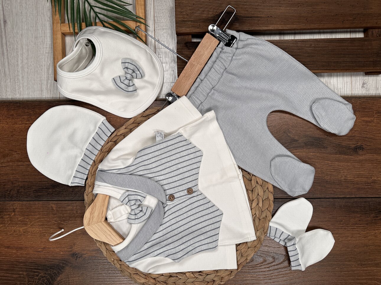 Pamuklu Papyon Detaylı 5li Erkek Takım