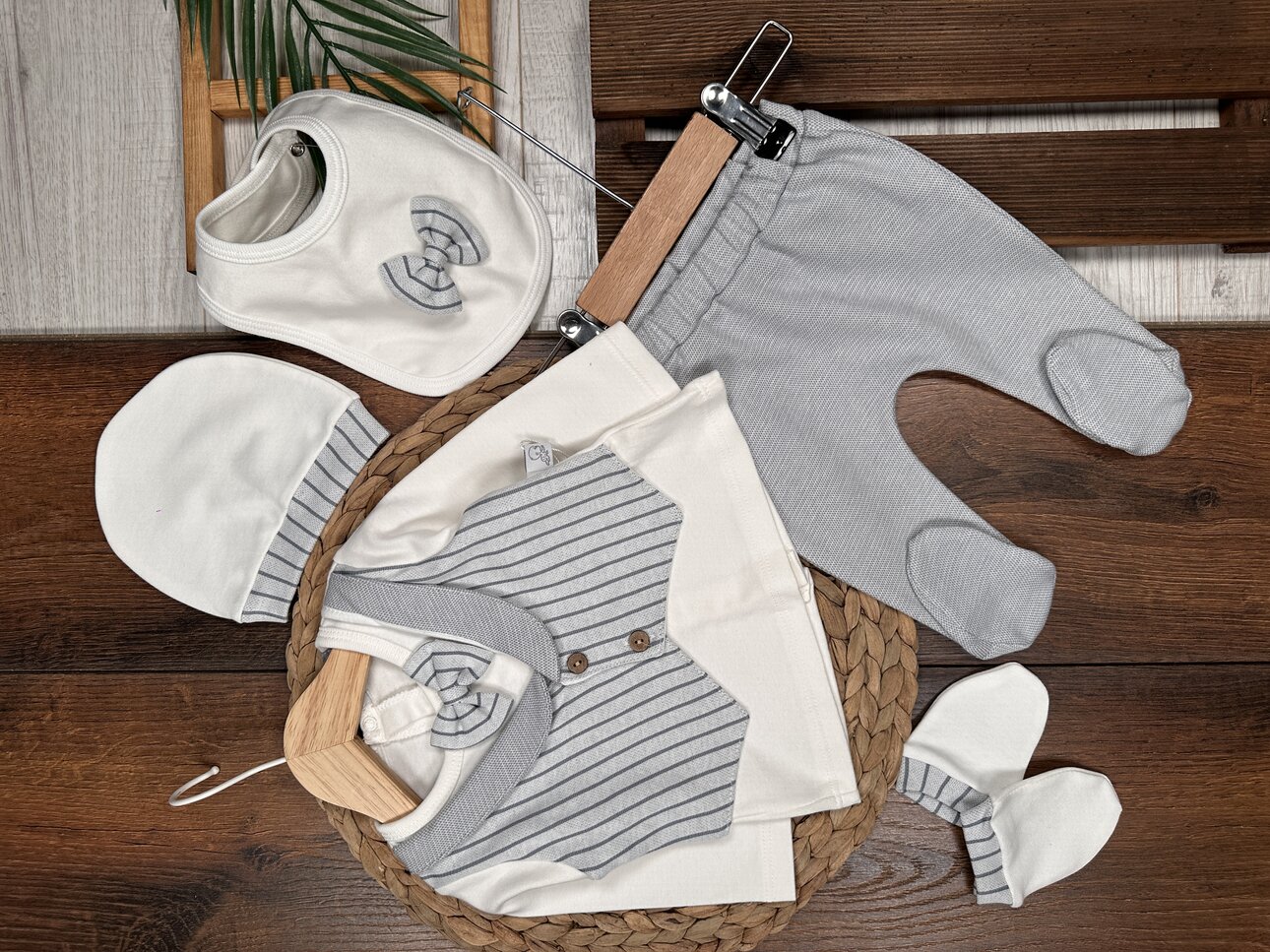 Pamuklu Papyon Detaylı 5li Erkek Takım