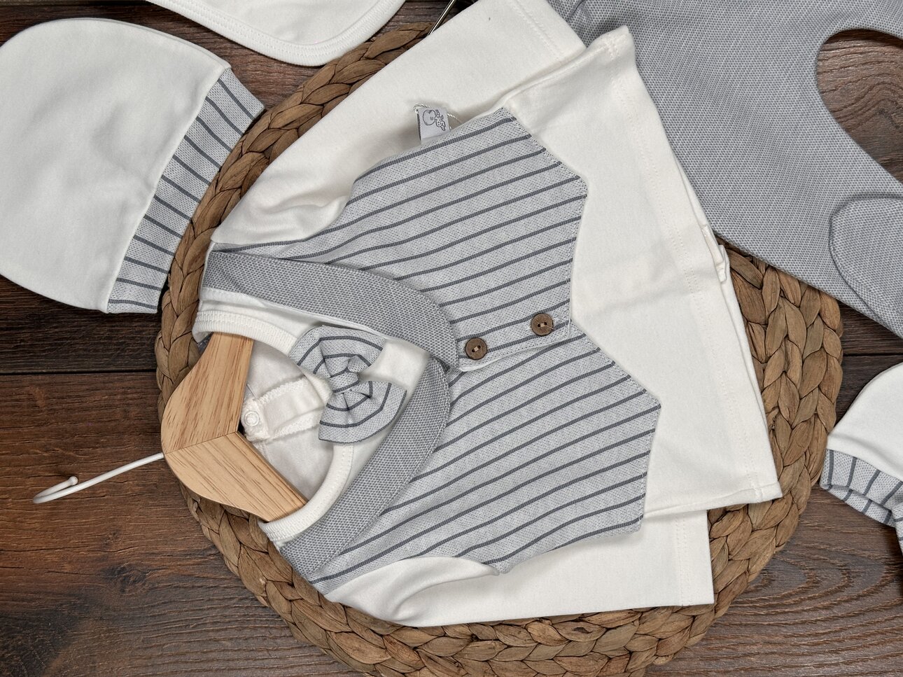 Pamuklu Papyon Detaylı 5li Erkek Takım