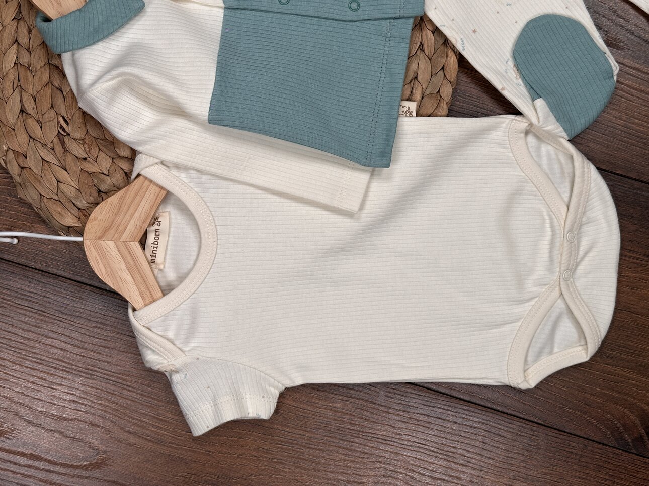 Pamuklu Ayıcık Desenli Çıtçıtlıi 5li Erkek Bebek Takım