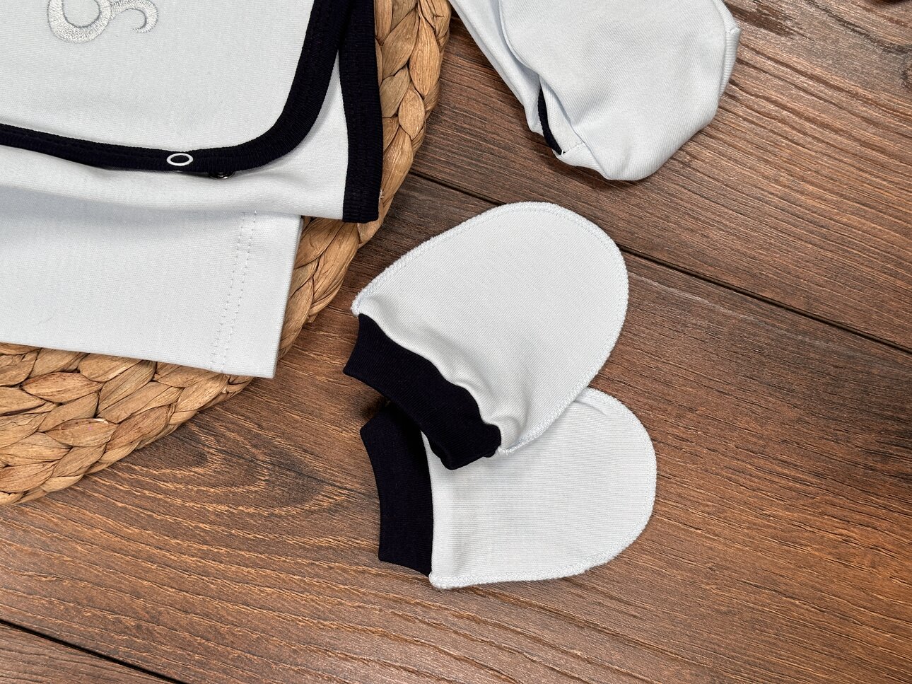 Pamuklu Taç Desenli 5li Erkek Bebek Takım