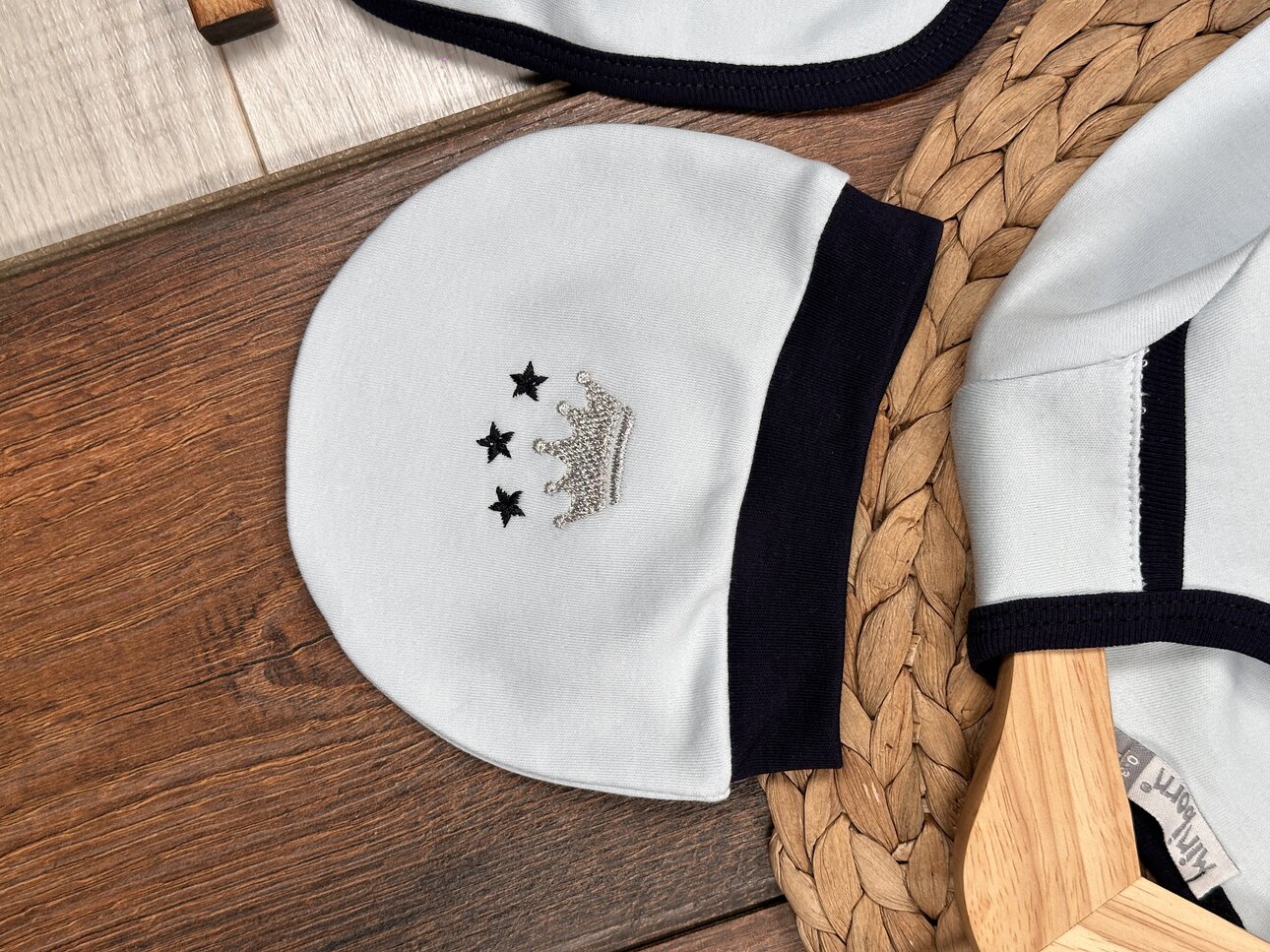 Pamuklu Taç Desenli 5li Erkek Bebek Takım