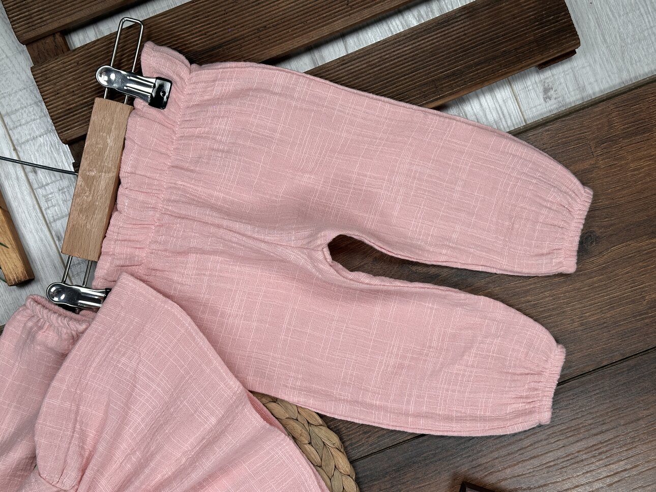 Organik Çiçek Desenli Müslin 3lü Kız Bebek Takım