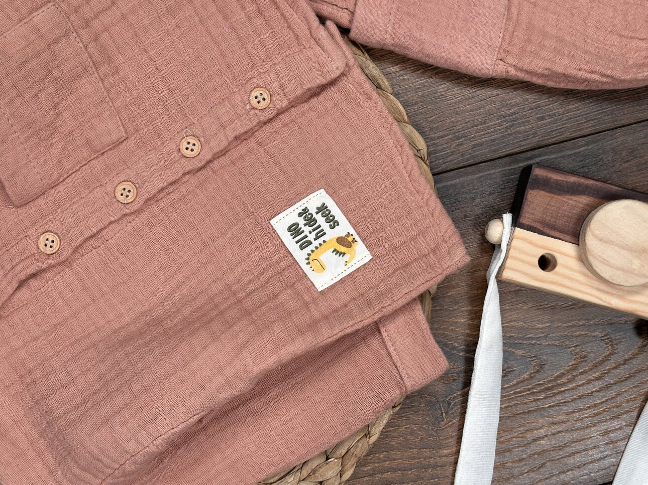 Pamuklu Kalın Müslin Düğmeli İkili Erkek Bebek Takım