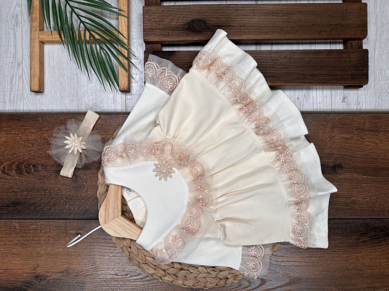 Pamuklu Dantel Detaylı Kız 2li Bebek Takım