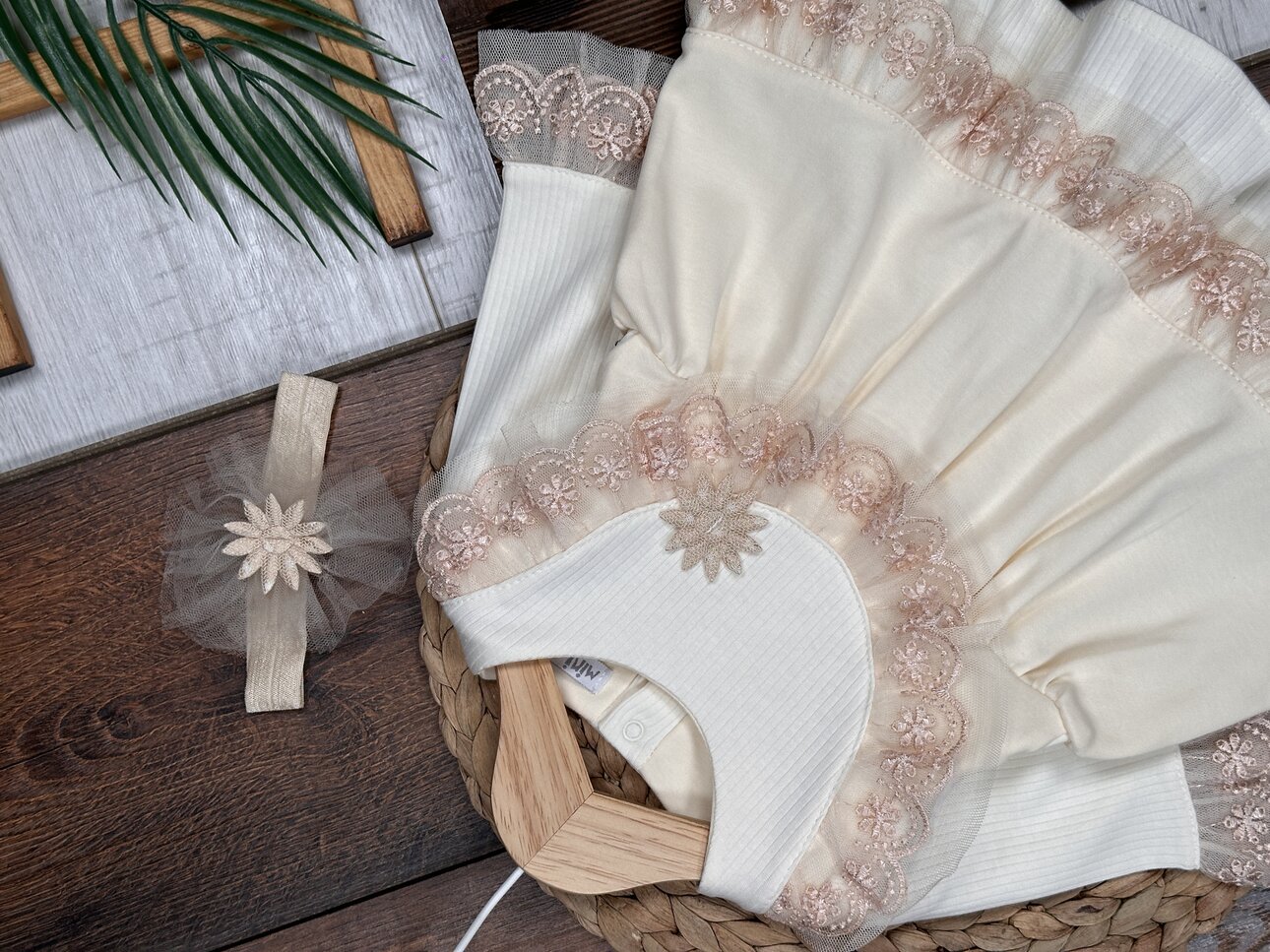 Pamuklu Dantel Detaylı Kız 2li Bebek Takım