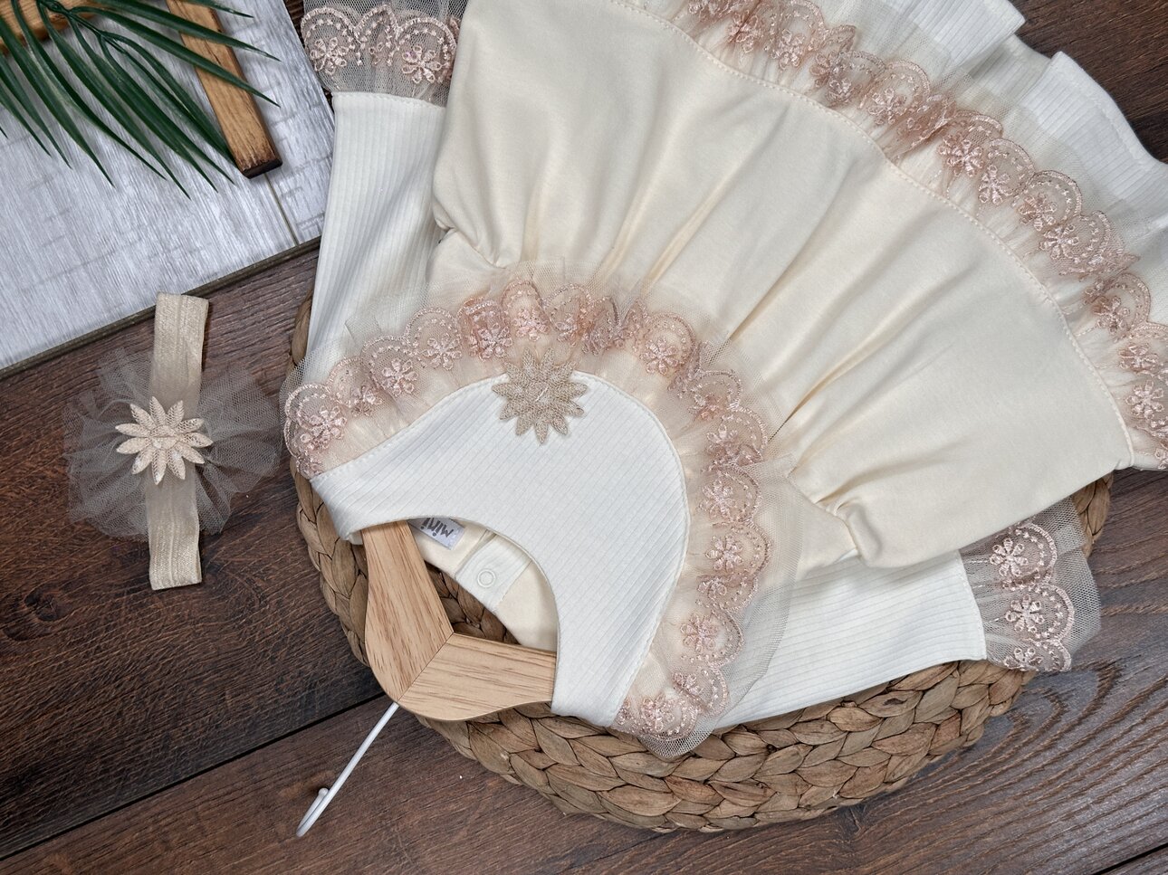 Pamuklu Dantel Detaylı Kız 2li Bebek Takım