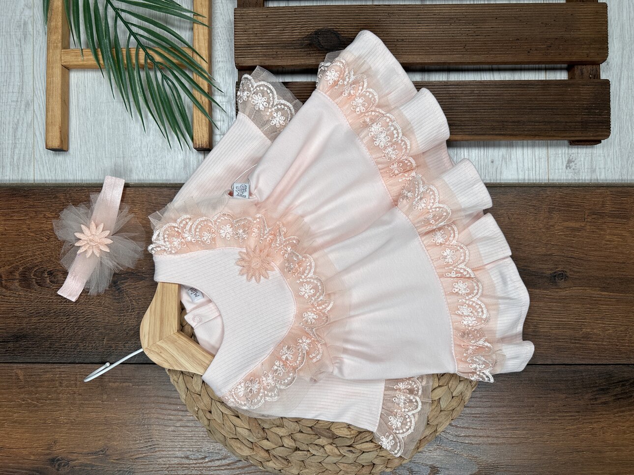 Pamuklu Dantel Detaylı Kız 2li Bebek Takım