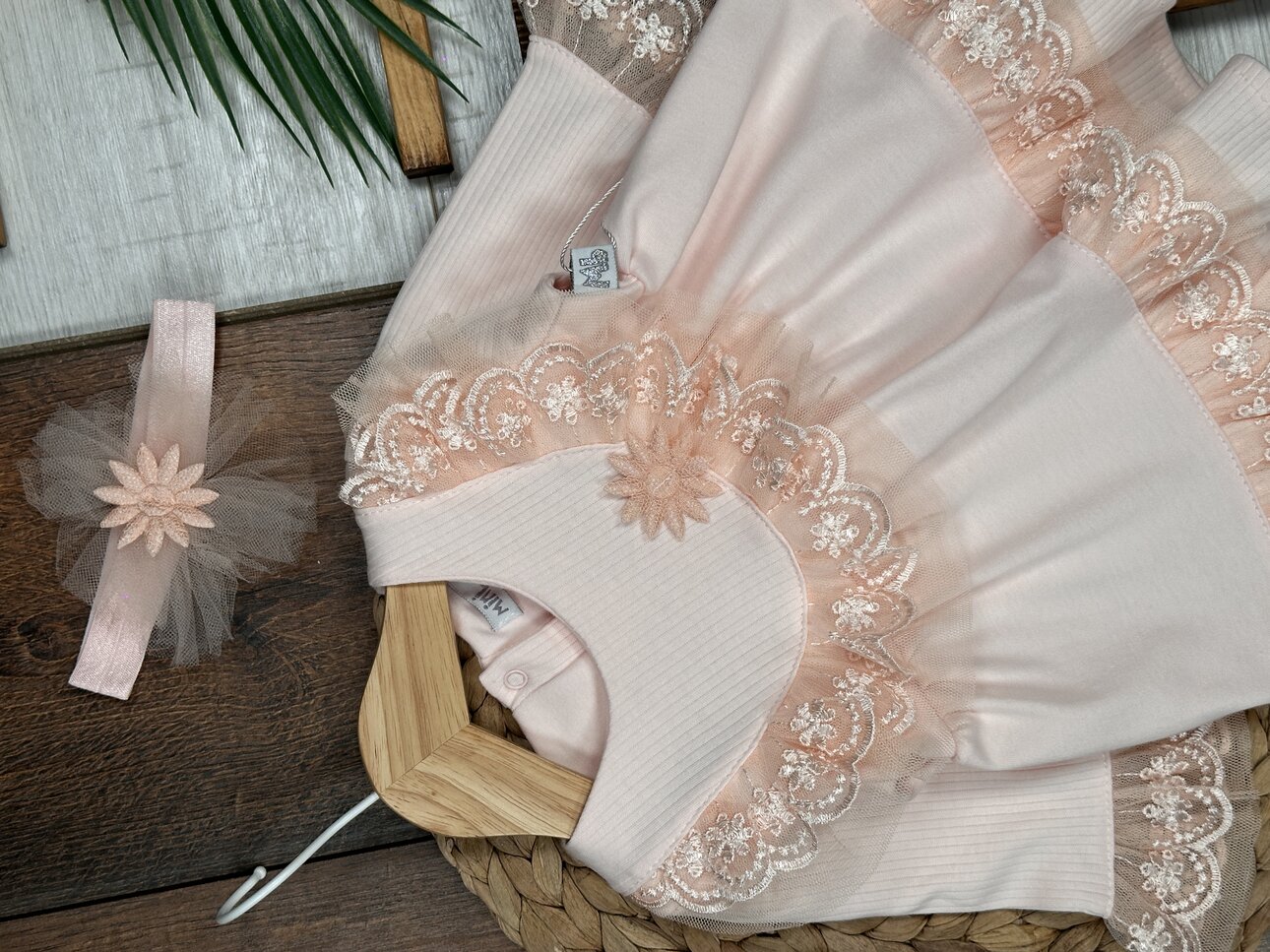 Pamuklu Dantel Detaylı Kız 2li Bebek Takım