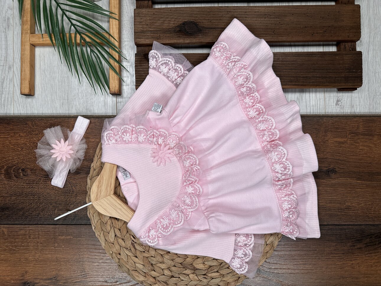 Pamuklu Dantel Detaylı Kız 2li Bebek Takım