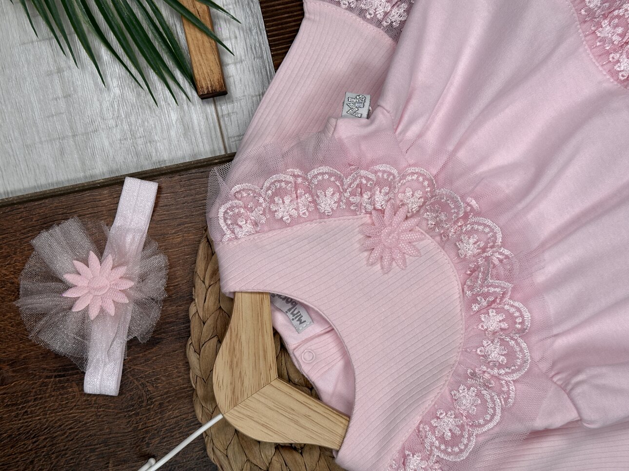 Pamuklu Dantel Detaylı Kız 2li Bebek Takım