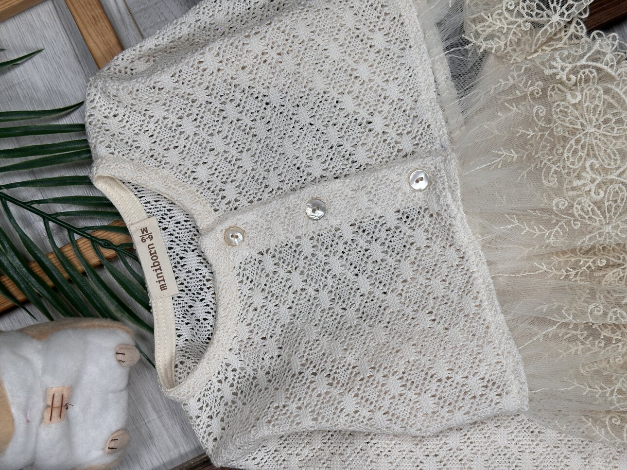 Pamuklu Dantel Detaylı Bolerolu 2li Kız Bebek Elbise