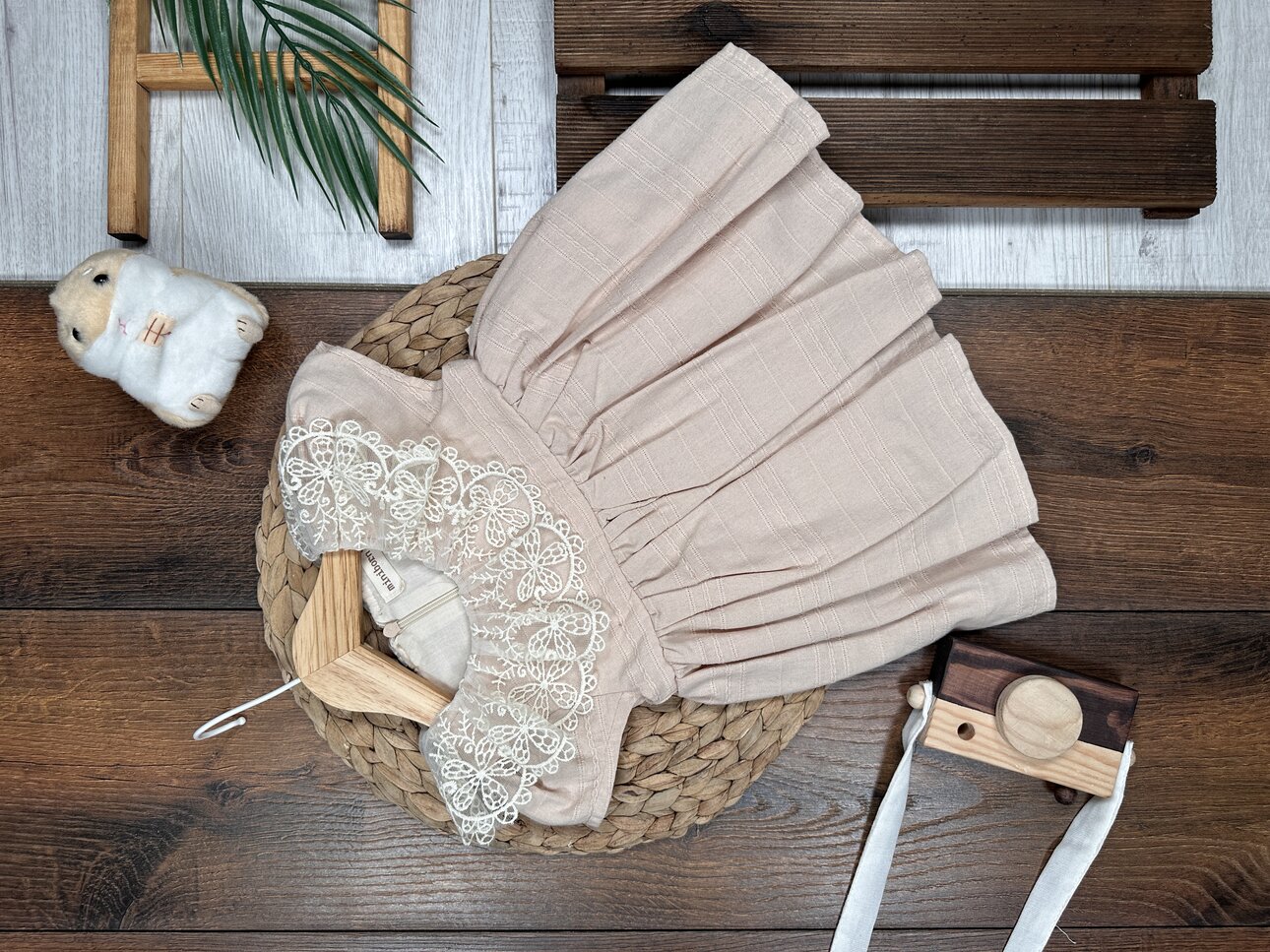 Organik Dantel Detaylı Kız Bebek 2li Takım