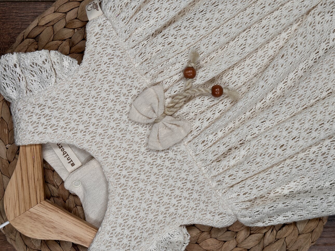 Organik Dantel Detaylı Kız Bebek 2li Takım