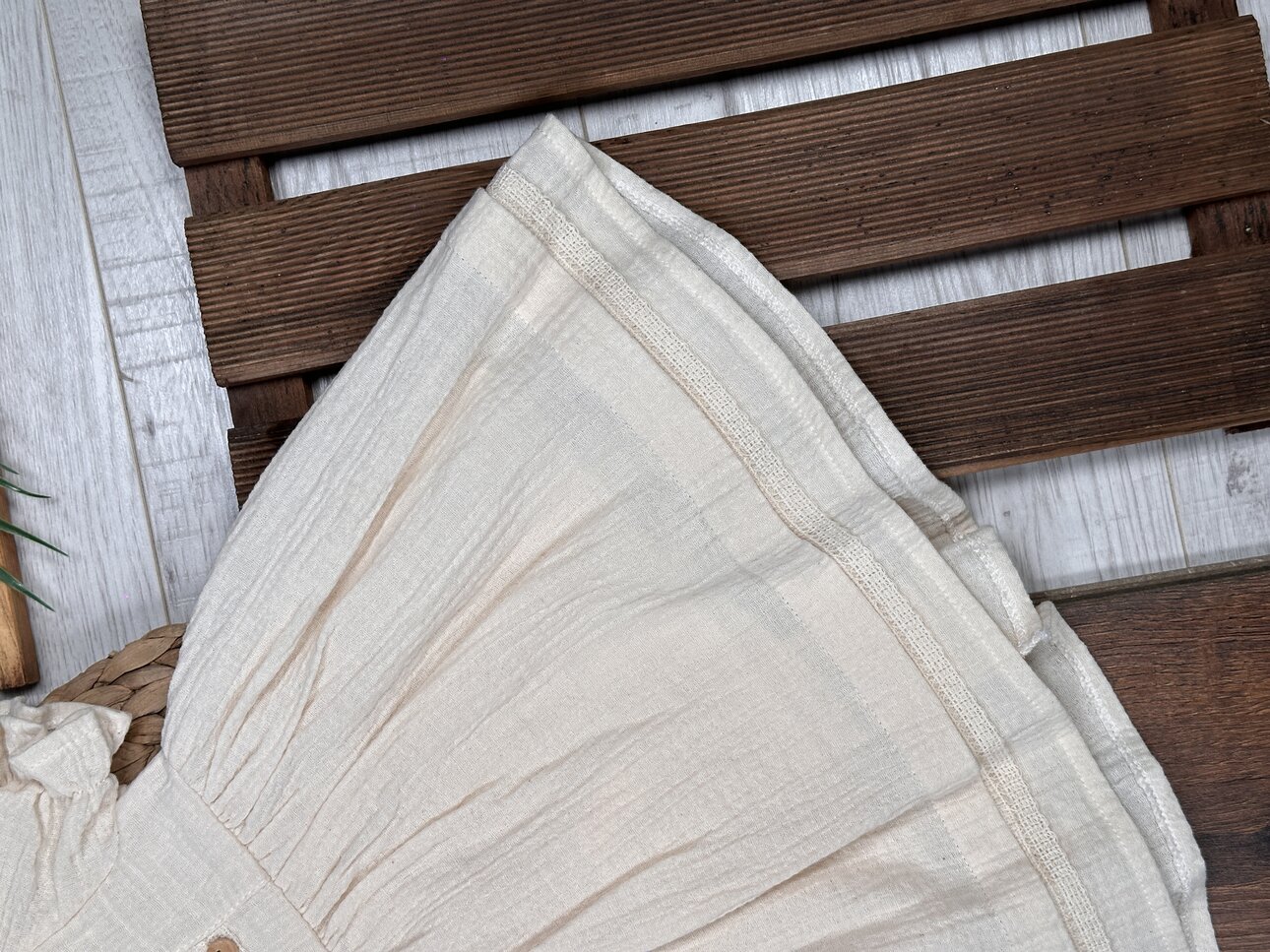 Organik Düğme Detaylı Kız Bebek 1li Elbise