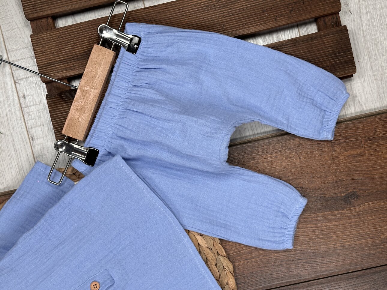 Pamuklu Müslin 3lü Erkek Bebek Takım