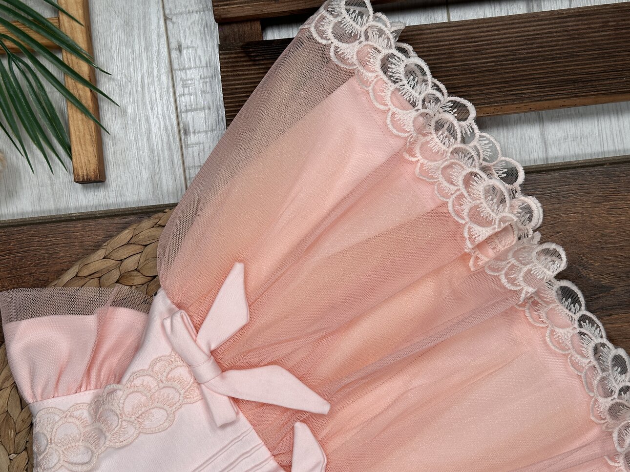 Organik Dantel Detaylı Kız Bebek Elbise