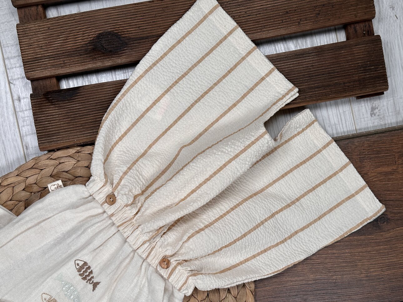 Pamuklu Balık Desenli Erkek Bebek 2li Takım