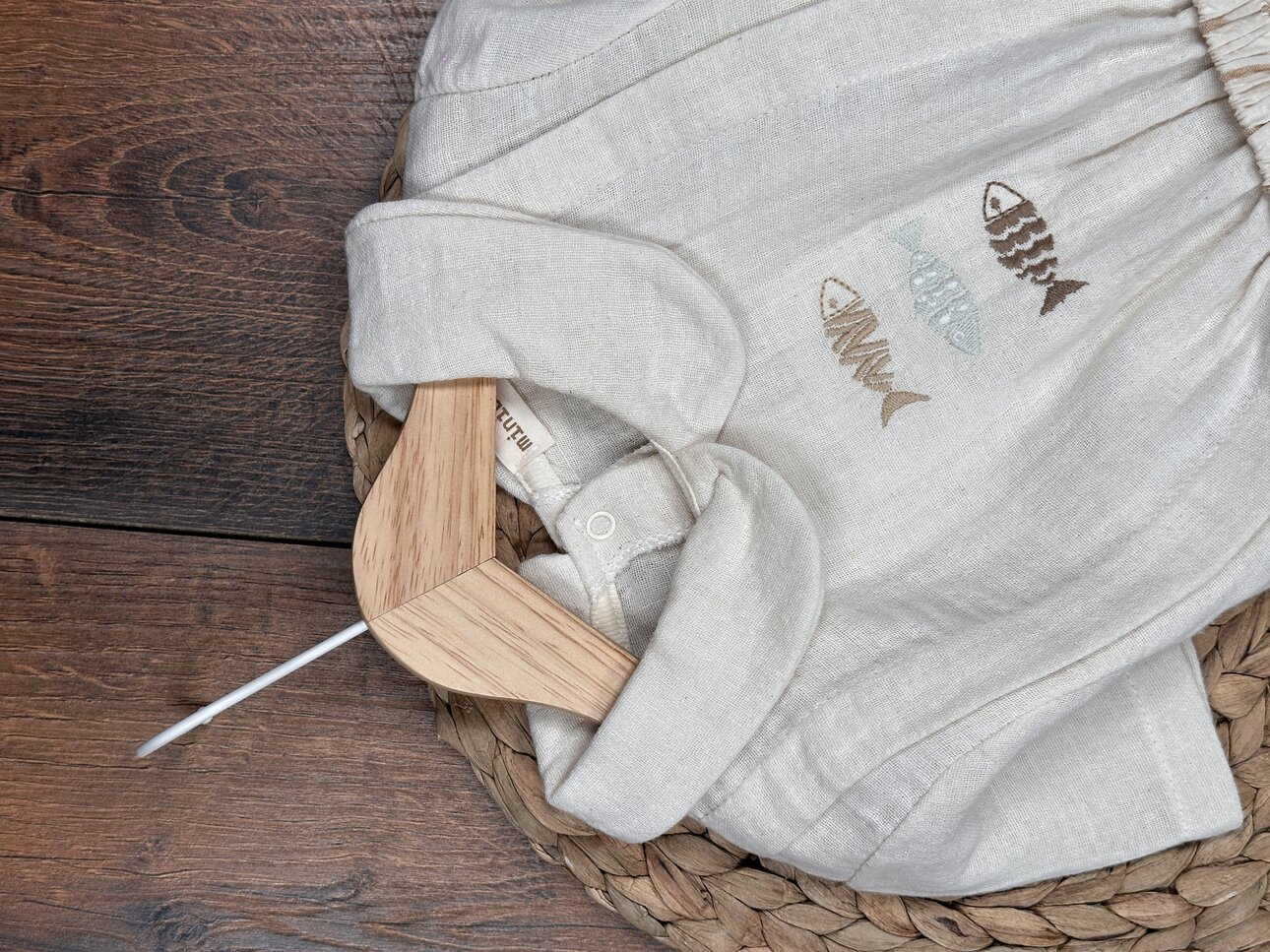 Pamuklu Balık Desenli Erkek Bebek 2li Takım