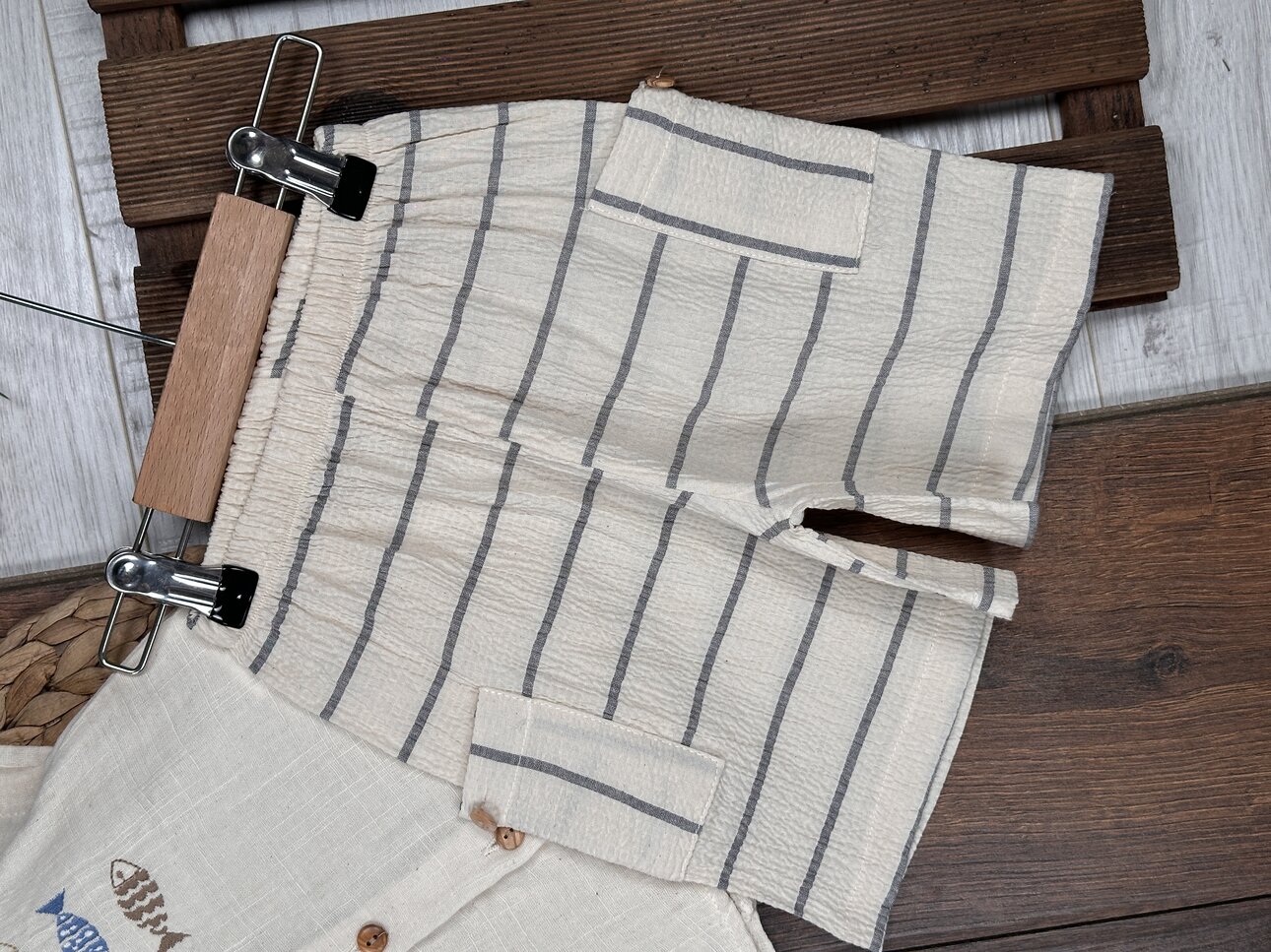 Pamuk Balık Desenli Erkek Bebek 2li Takım