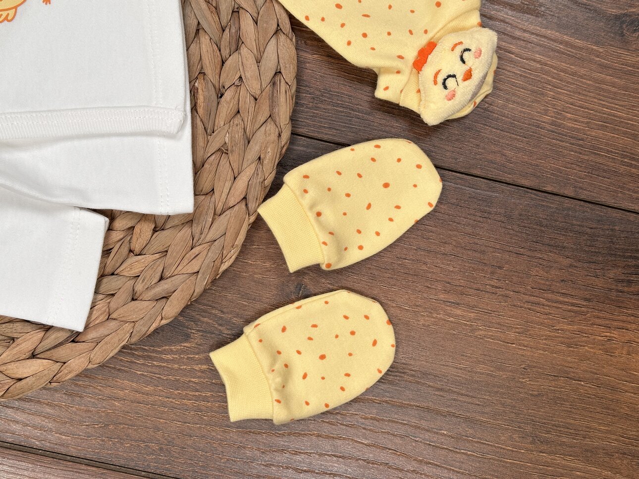 Pamuklu Dantel Civciv  Detaylı  5li Kız Bebek Hastane Çıkışı