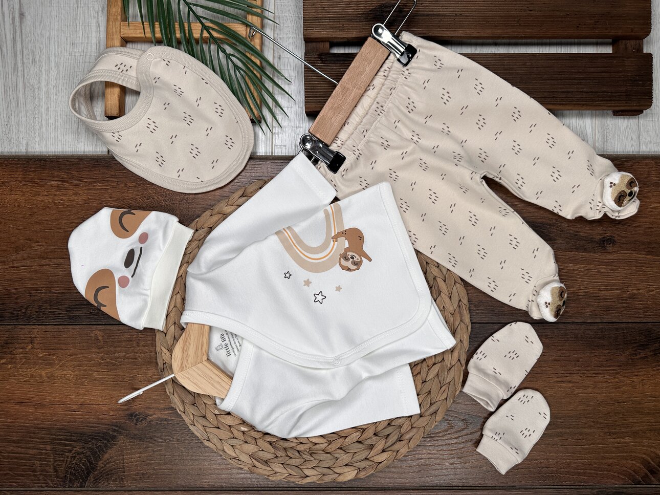 Pamuklu Dantel Civciv  Detaylı  5li Erkek Bebek Hastane Çıkışı