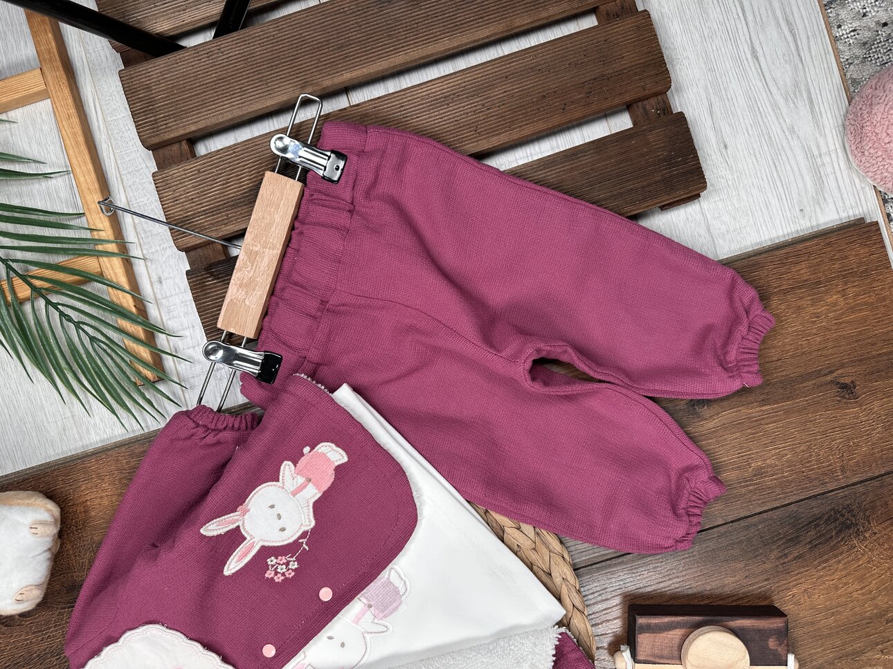 Pamuklu Welsoftlu Pelus Astarlı Hırkalı 3lu Kız Bebek Takım