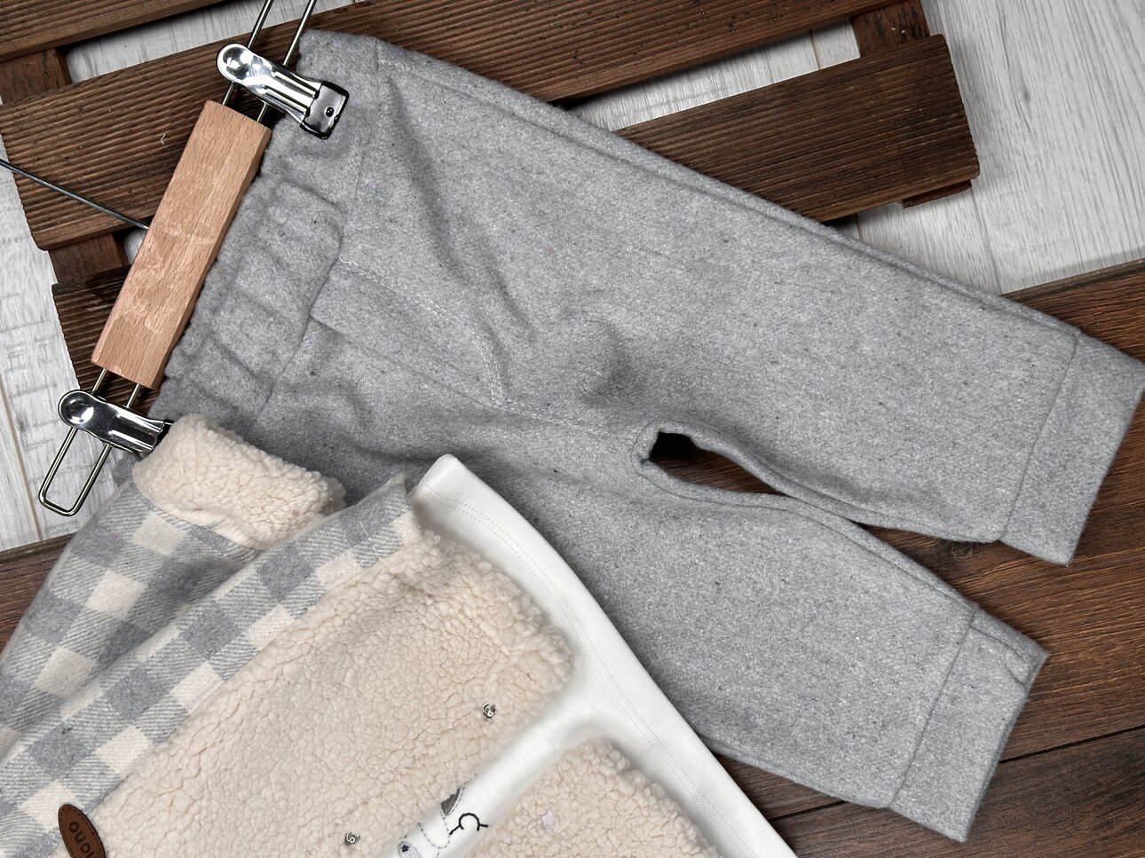 Pamuklu Peluş Detaylı Hırkalı 3lu Erkek Bebek Takım