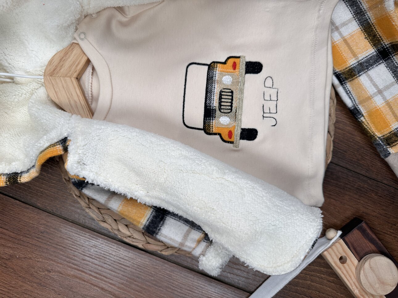 Pamuklu Kareli Sıcacık Dokunuş Erkek Bebek 3lu Takım