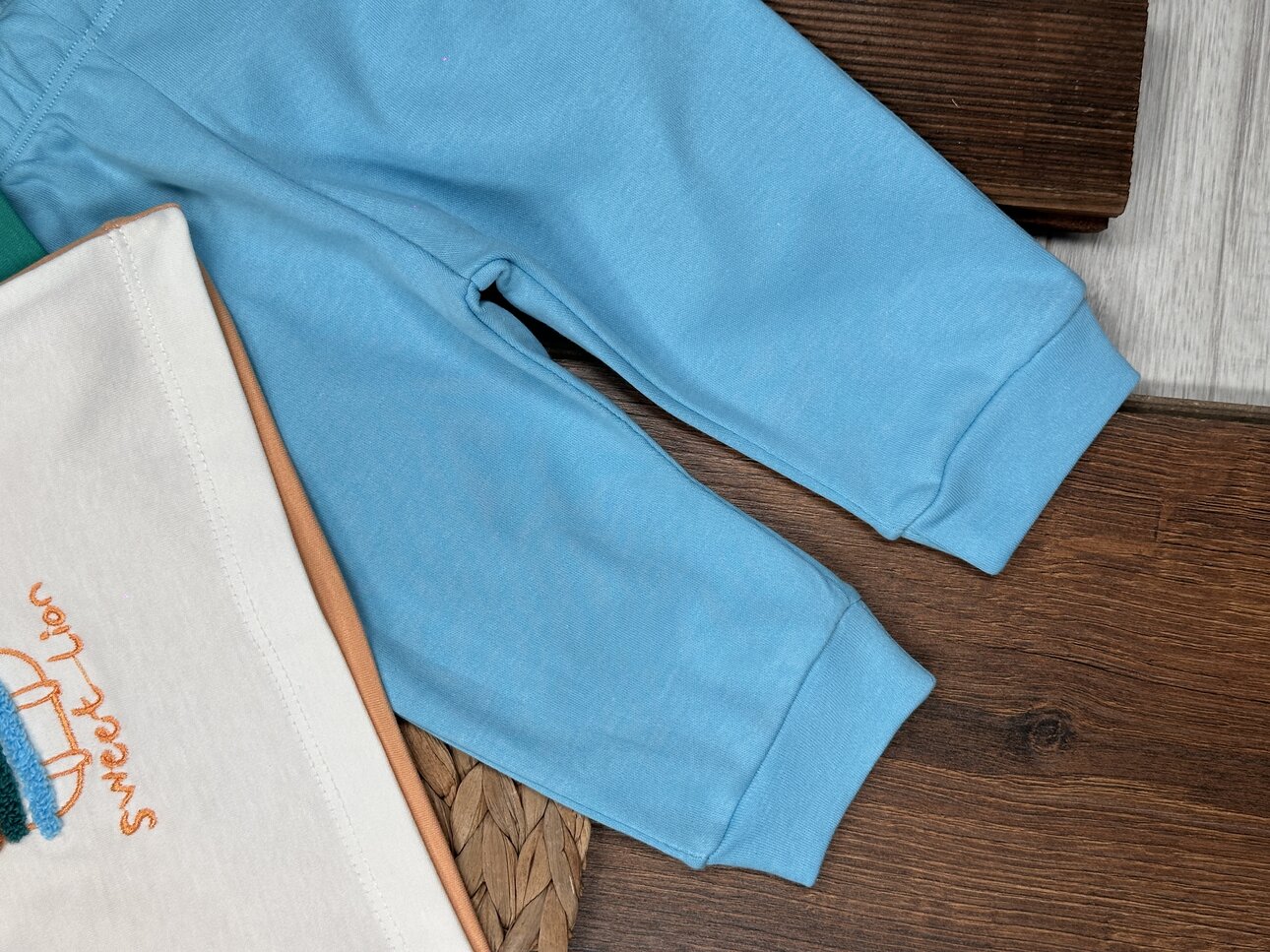 Pamuk Sevimli Aslan Desenli Erkek Bebek 2li Takım