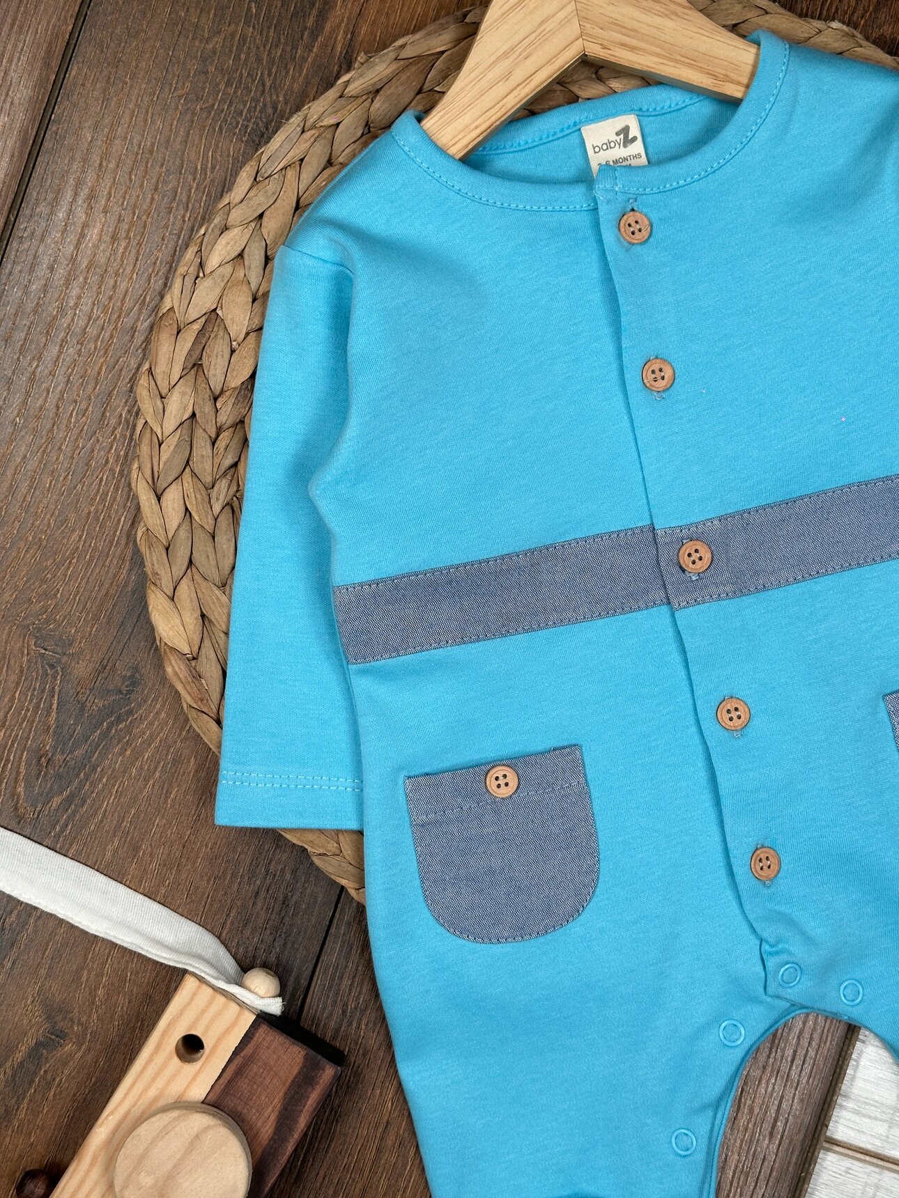 Pamuk Yumuşaklığıyla Mavi Düşler Erkek Bebek 2li Takım