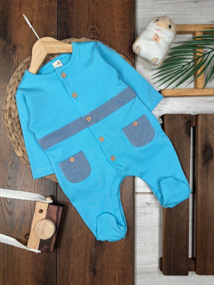 Pamuk Yumuşaklığıyla Mavi Düşler Erkek Bebek 2li Takım