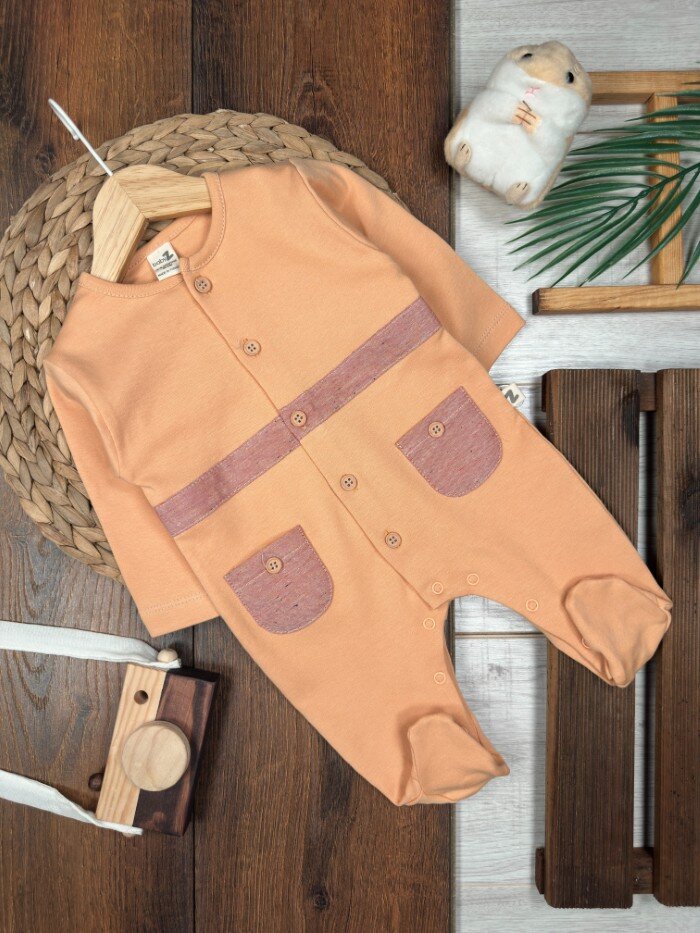 Pamuk Sıcaklıkla Sarılan Cep Detaylı Erkek Bebek 2li Takım