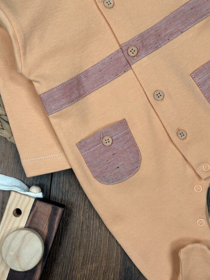 Pamuk Sıcaklıkla Sarılan Cep Detaylı Erkek Bebek 2li Takım