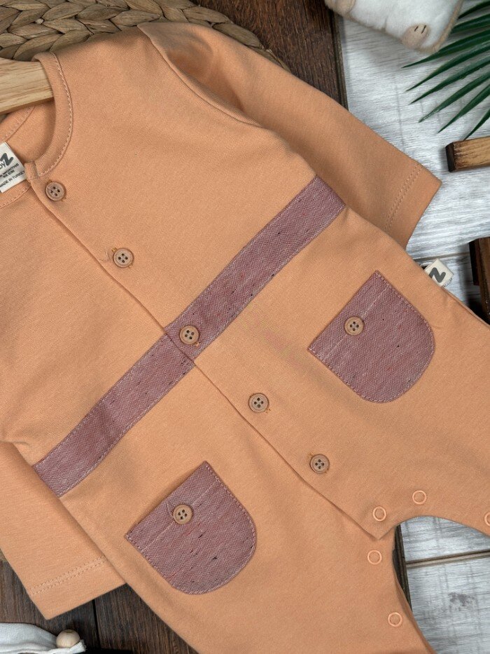 Pamuk Sıcaklıkla Sarılan Cep Detaylı Erkek Bebek 2li Takım