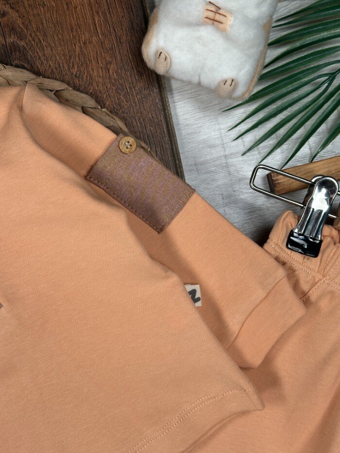 Pamuk Yumuşaklığıyla Erkek Bebek 2li Takım Düğme Detaylı