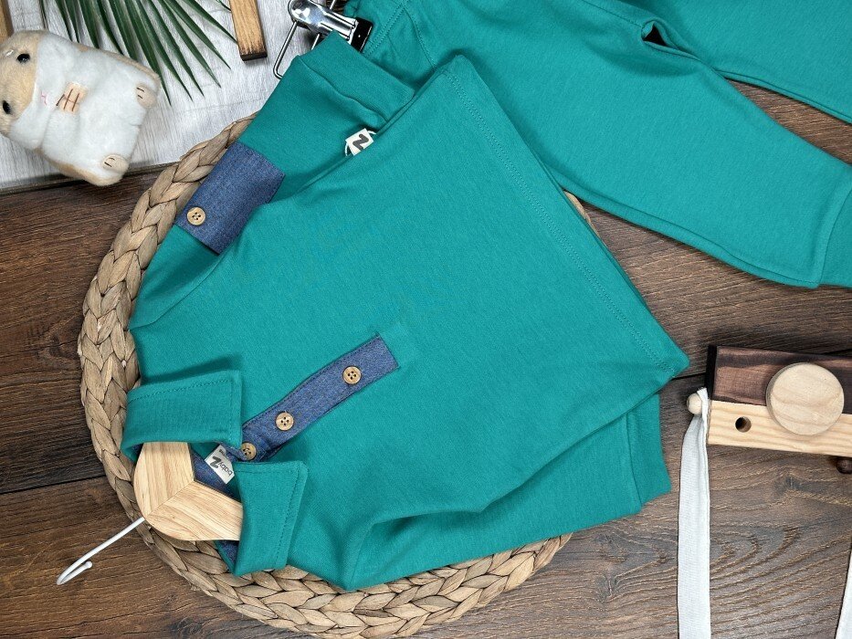 Pamuk Rahatlığıyla Mavi Detaylı 2li Takım Erkek Bebek