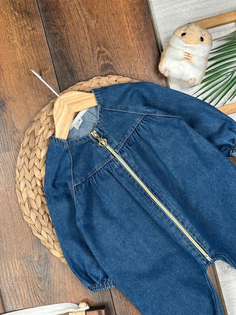 Premium Tatlış Kız Bebek Kot Tulum