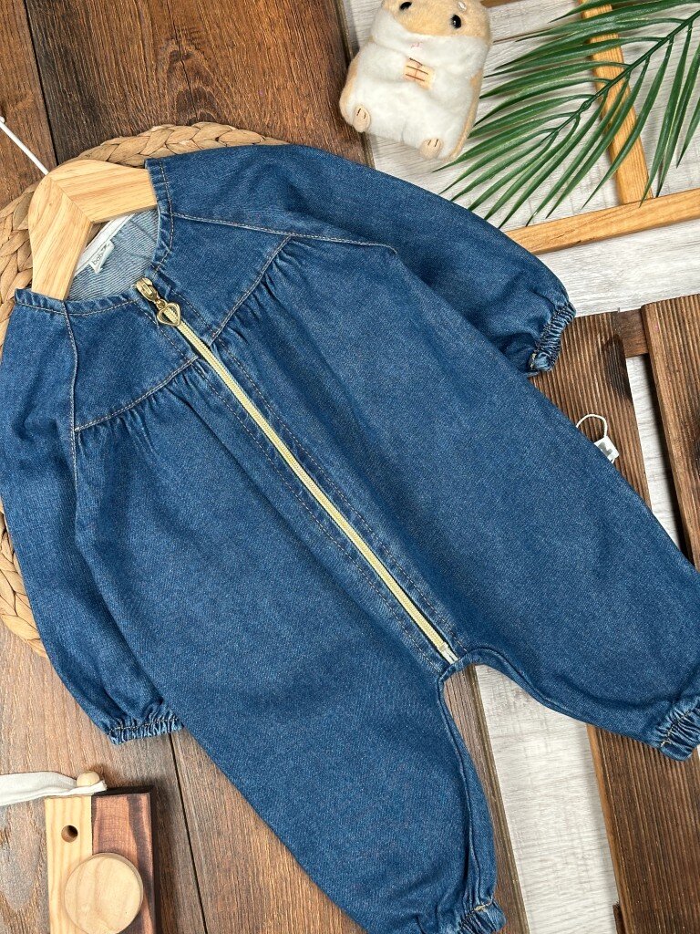 Premium Tatlış Kız Bebek Kot Tulum