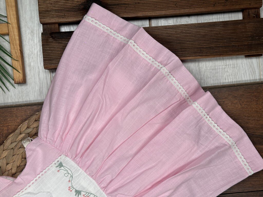 Pamuk Nakışlı Kız Bebek 2li Takım