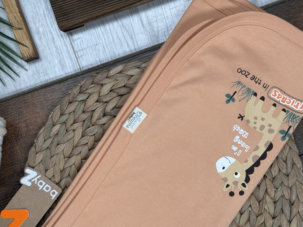 Pamuklu Hayvan Desenli Bebek Battaniyesi