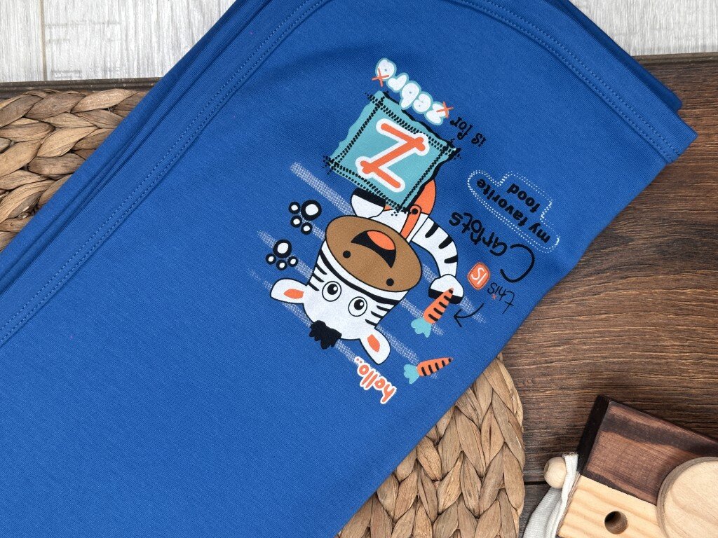 Pamuklu Sevimli Zebra Desenli Erkek Bebek Battaniye