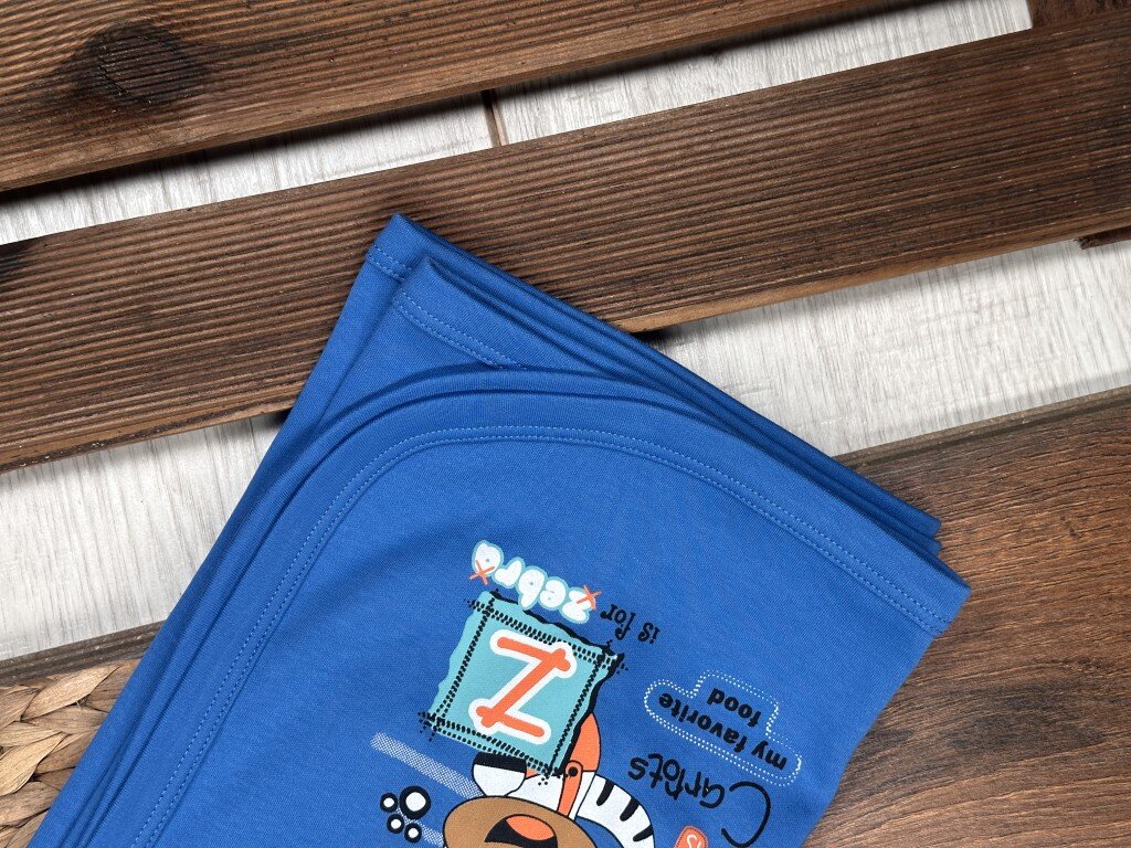 Pamuklu Sevimli Zebra Desenli Erkek Bebek Battaniye