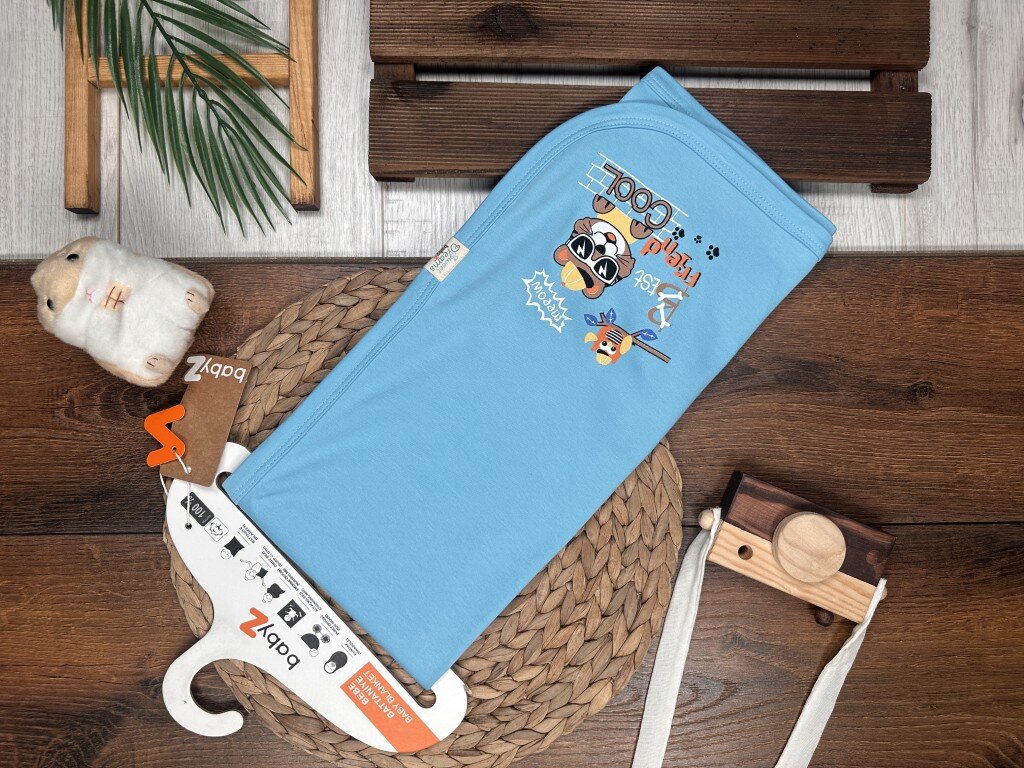 Pamuklu Eğlenceli Baskılı Erkek Bebek Battaniye