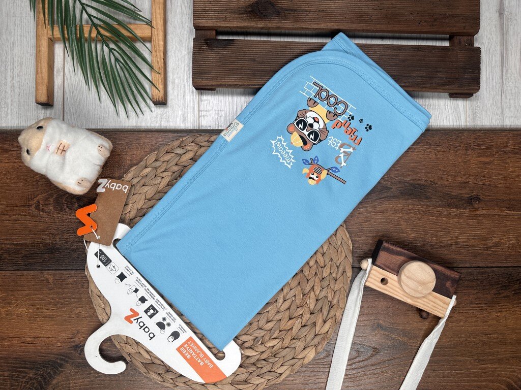 Pamuklu Eğlenceli Baskılı Erkek Bebek Battaniye